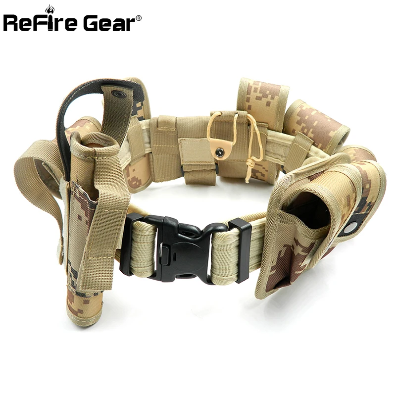 Refire gear 10 в 1 Molle SWAT военная техника тактический ремень для мужчин армейская полиция солдат боевой Пейнтбол Камуфляж нейлоновые ремни