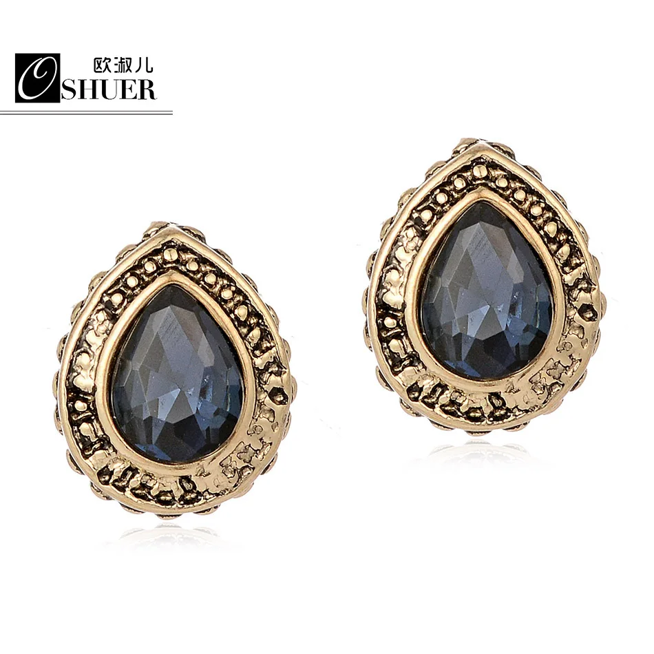 OSHUER Новые 3 вида цветов модные элегантные винтажные милые серьги-гвоздики со