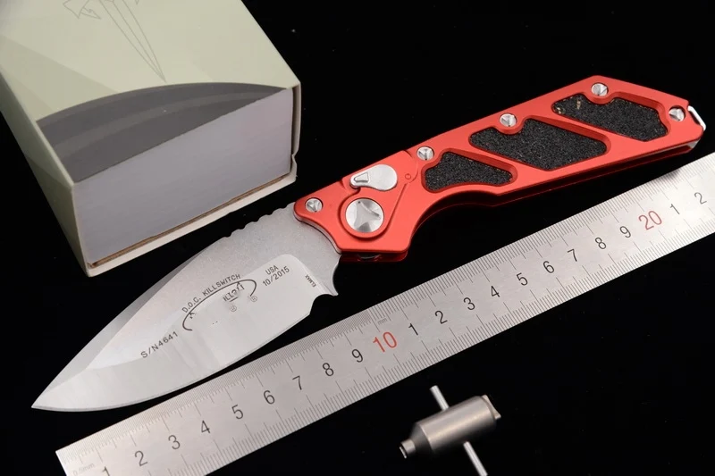 Красный JUFULE сделано D2 Mark Elmax лезвие с алюминиевой ручкой Открытый тактический лагерь Охота EDC инструмент складной обеденный кухонный нож - Цвет: Красный