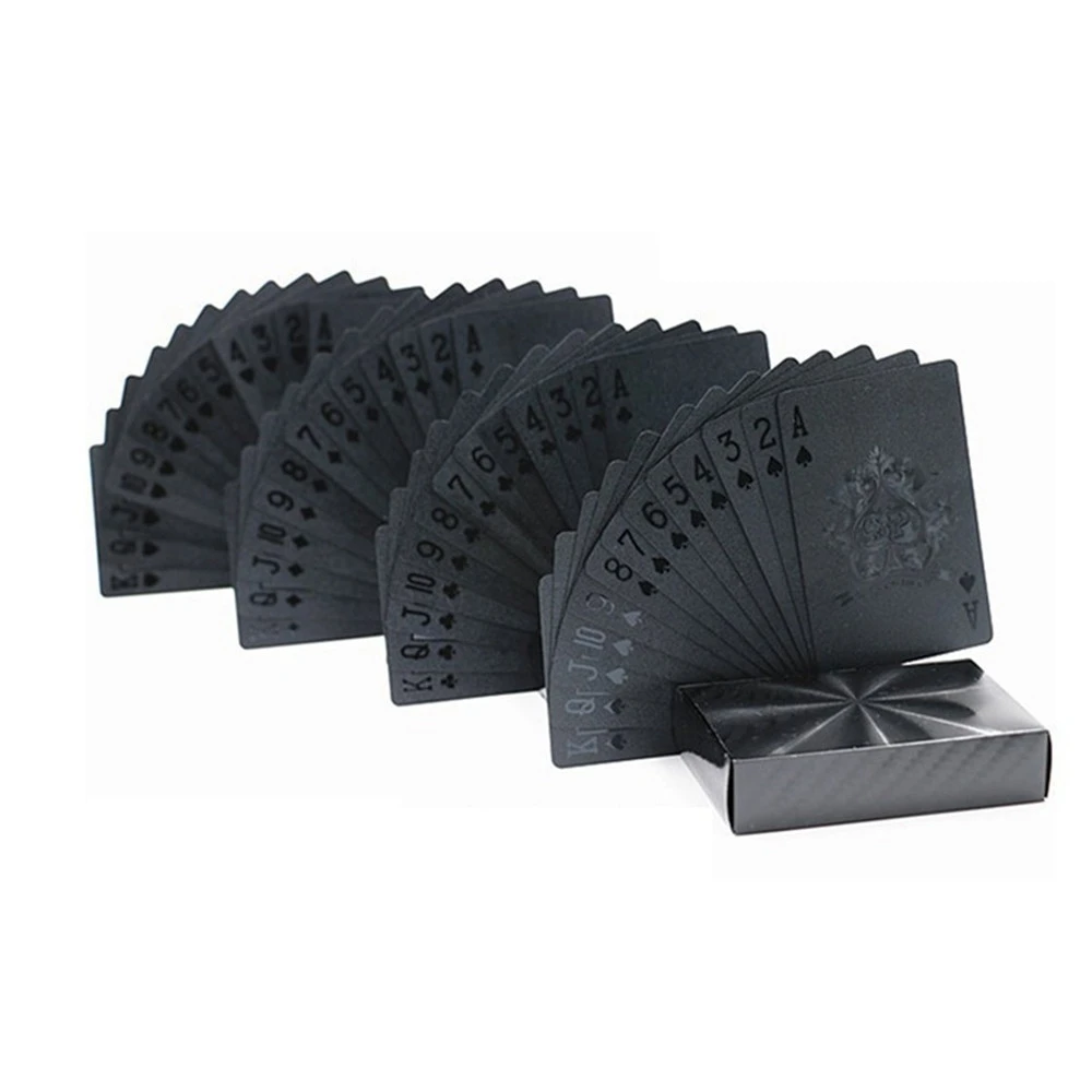 Лазерная прочная водонепроницаемая играющая пластиковая карта черный покер