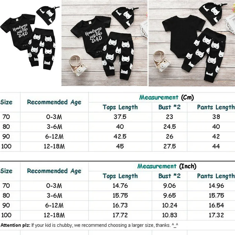 Toddler Newborn Infant Baby Boy Clothes Set Summer Short Sleeve Letters Bodysuit Pants Batman Hat Outfits Costume Clothing 3PCs | Детская