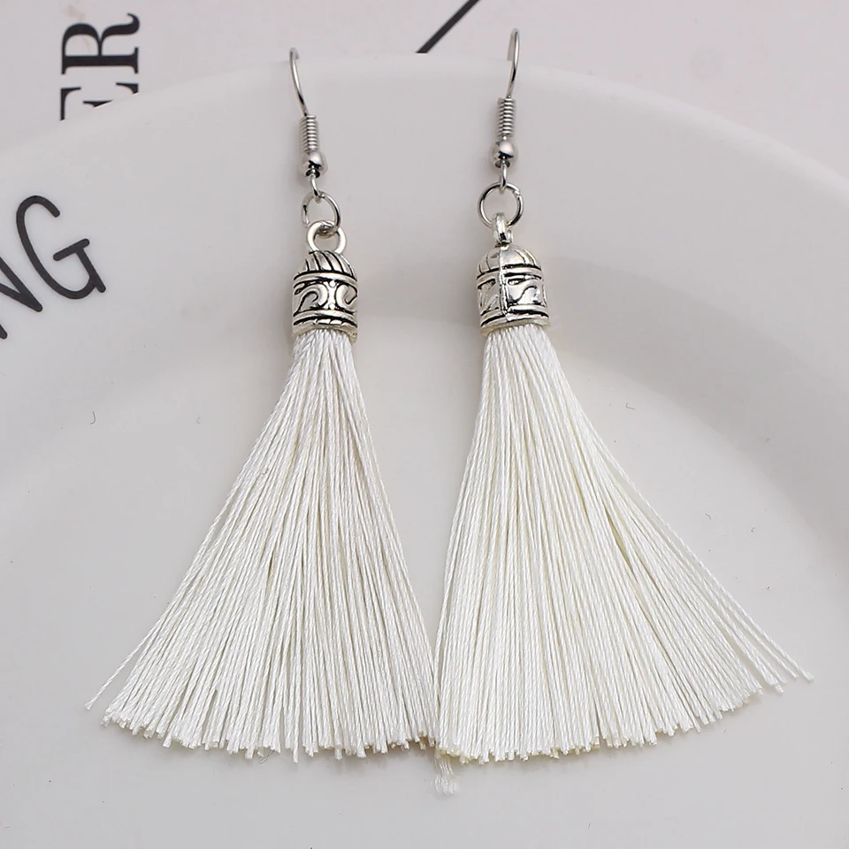 Qtian сережки с кисточками Boho pendientes mujer moda длинные серьги для женщин винтажные Висячие свадебные серьги, ювелирные изделия oorbellen