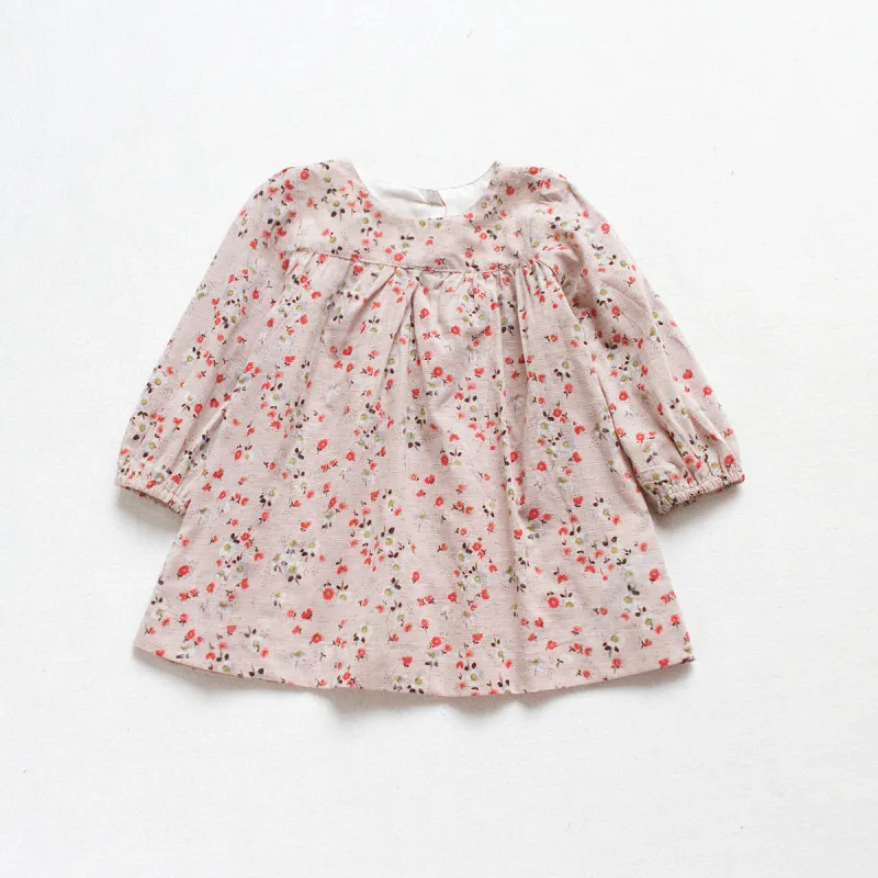 Платье с длинными рукавами для девочек Ранняя осень Хлопковое трикотажное