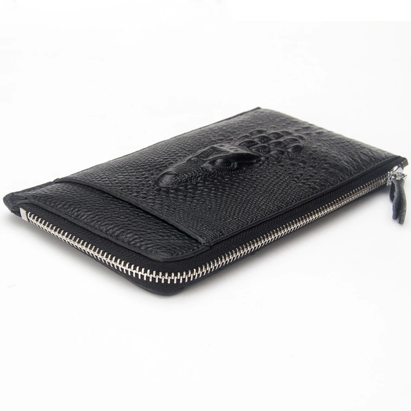 Мужской кошелек из натуральной кожи портмоне бизнес-держатель для карт молния