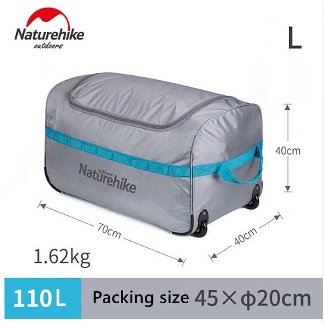 Gray L 110L Naturehike чемодан Комплект колесиках складная сумка для хранения большой емкости Открытый Отдых Туризм Путешествия 85L 110L - Цвет: Gray L 110L