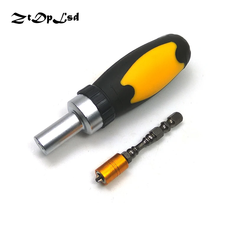 

ZtDpLsd 1Pcs 1/4" 6.35mm Bidirectional Adjustment Quick Mini Rapid Ratchet Wrench +1Pc Screwdriver Socket Handle Rod Wrench Tool