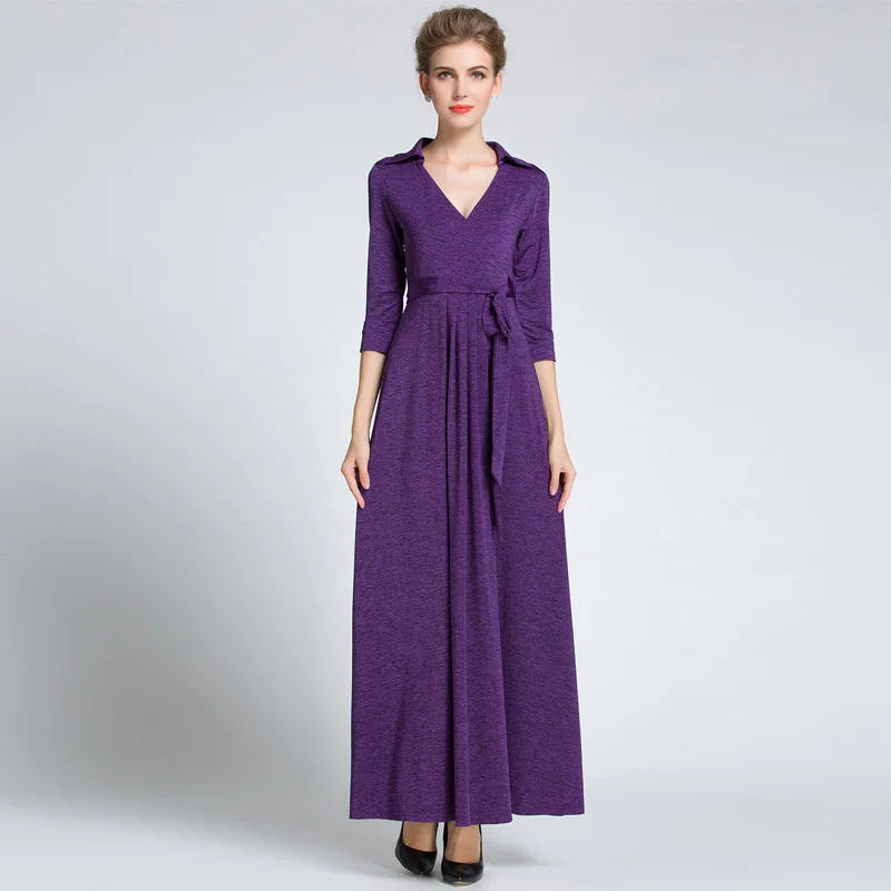 Фиолетовое Женское элегантное винтажное узкое платье-туника с поясом для