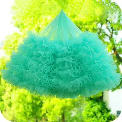 mint green 2 метра розовый белый серый черный толстый гофрированный Тюль кружевная отделка Мягкая сетчатая ткань для детей юбка платье куклы костюм дизайн DIY - Цвет: mint green