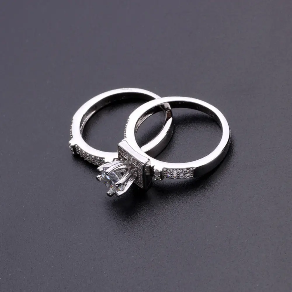 1 пара женских обручальных колец принцессы для влюбленных размер 5 ~ 11 модные