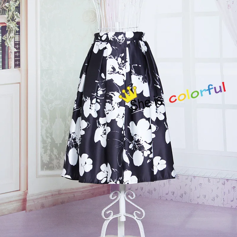 Женская атласная юбка с высокой талией черная или белая плиссированная