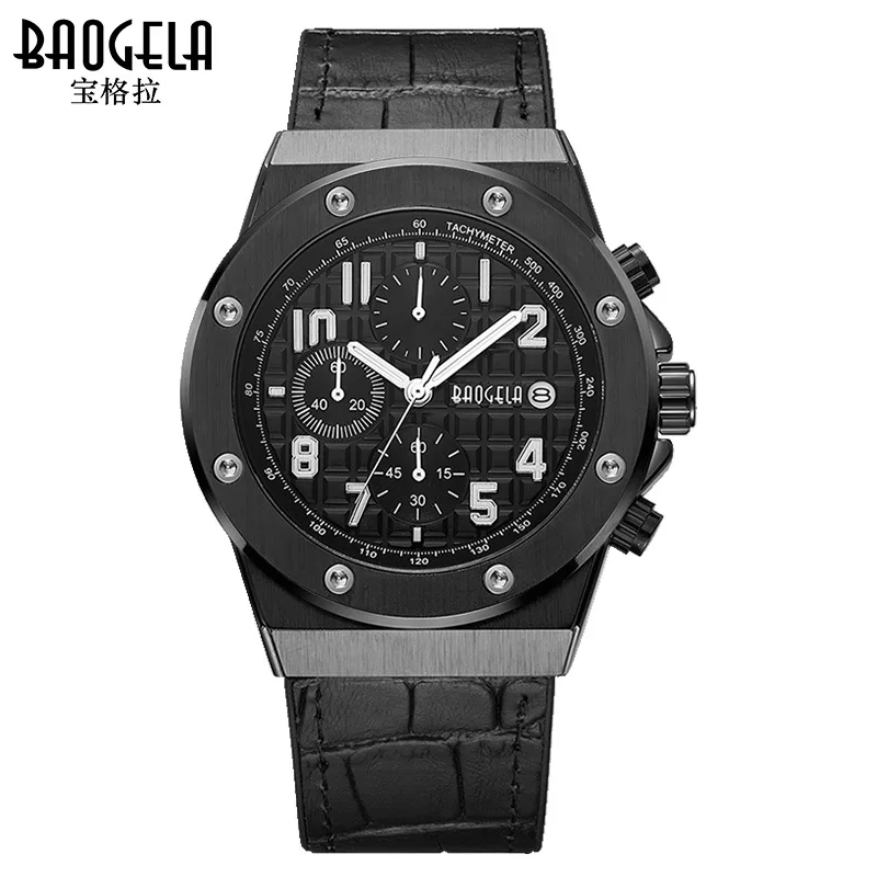 Часы мужские кварцевые с хронографом и силиконовым ремешком|Мужские спортивные