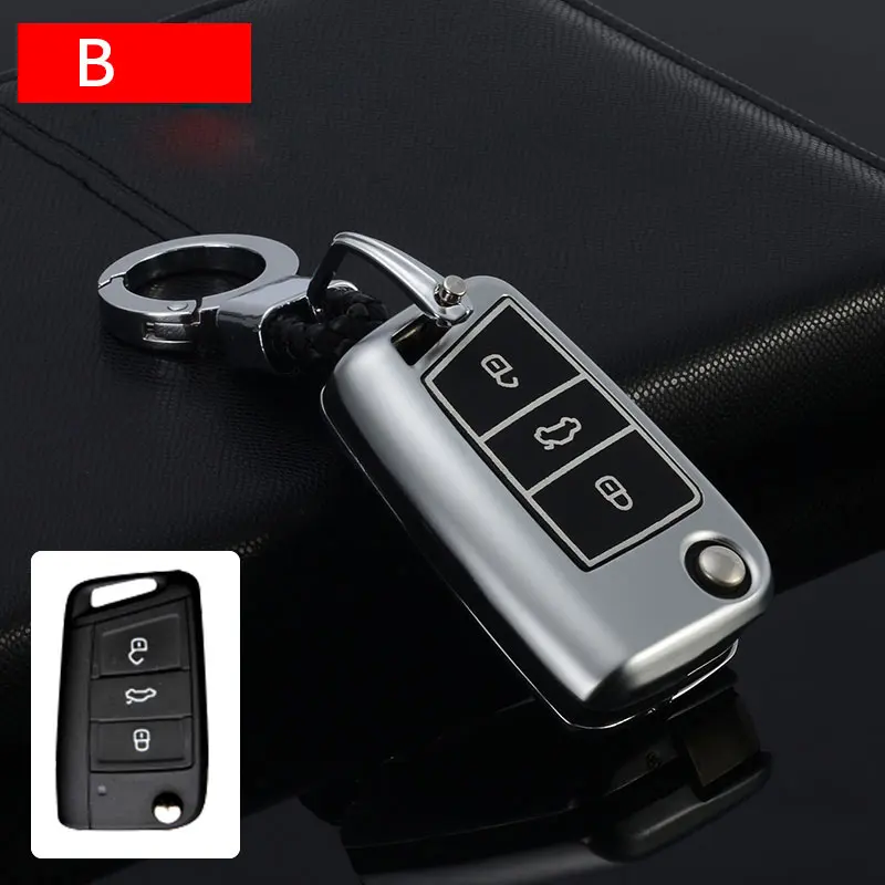 Цинковый брелок для автомобильных ключей, чехол для Volkswagen VW Tiguan MK2 Passat B7 B8 CC Skoda Superb A7 чехол для ключей