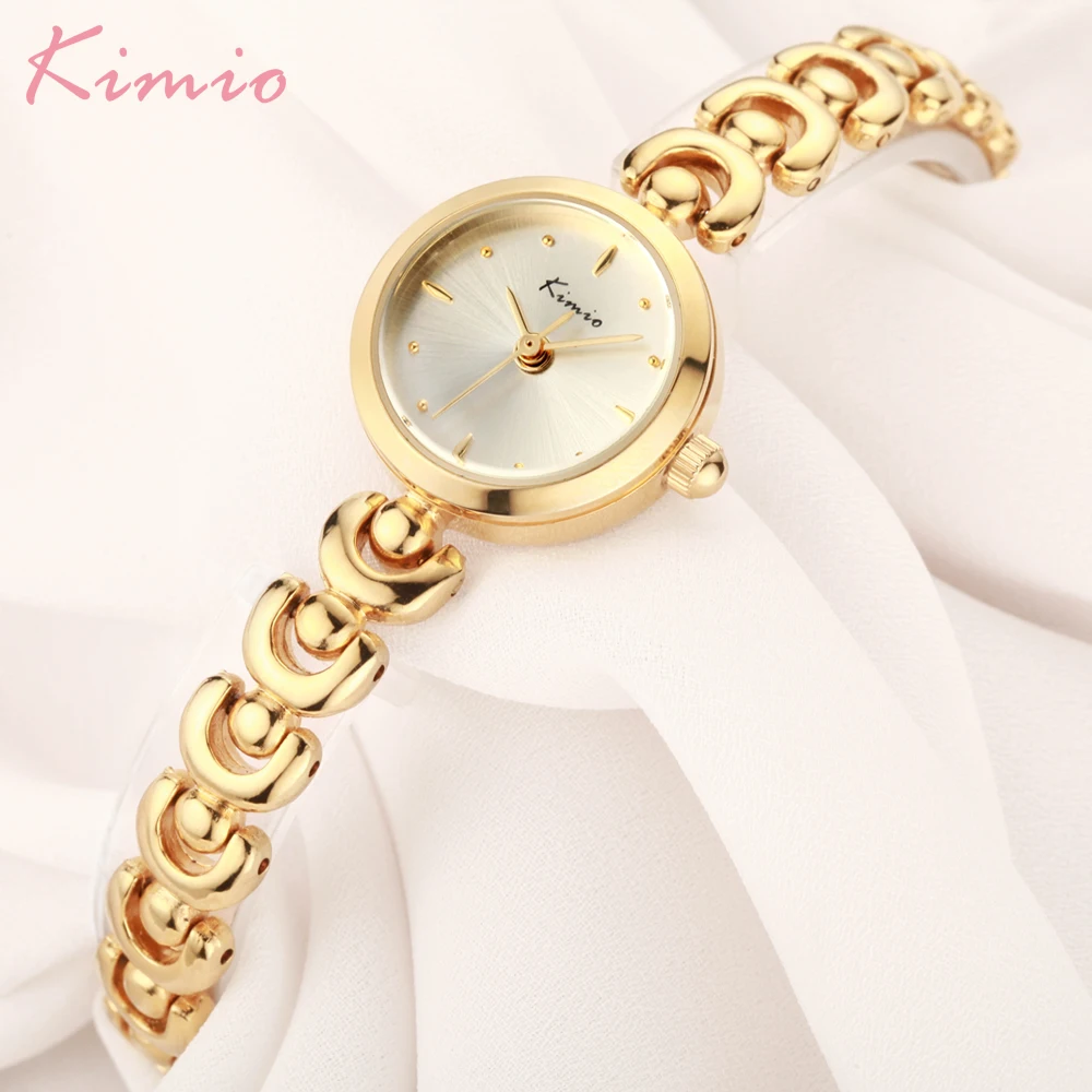 Фото Kimio горячие продажи кварцевые наручные часы Reloj Mujer Модные женские наручные часы небольшой циферблат дизайн браслет ремешок Подарочная коро... №2
