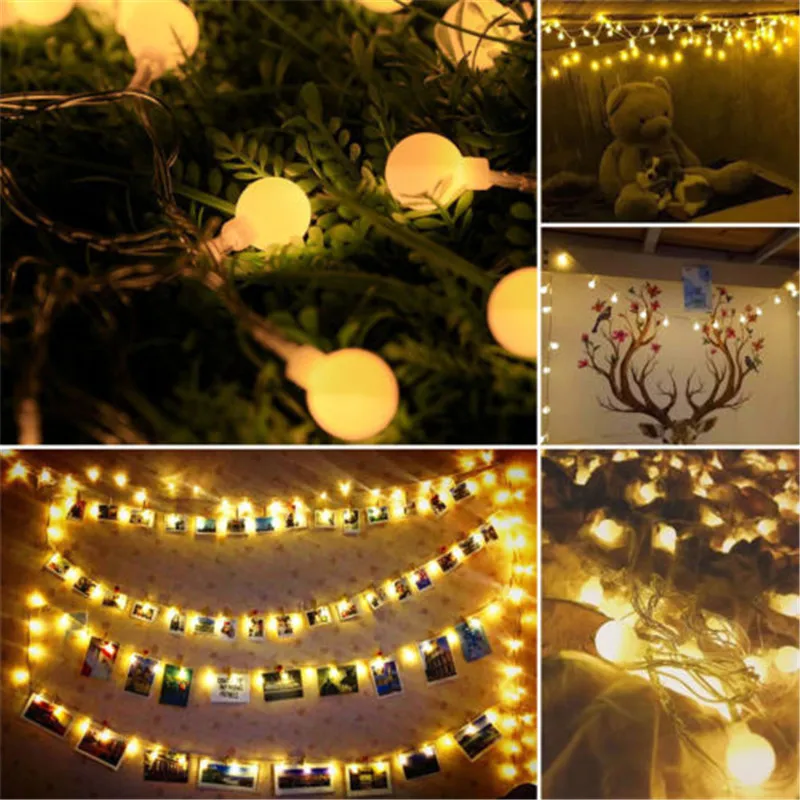 3M 20 Leds Fairy String Garland Christmas Tree Curtain Ball Outdoor Wedding Home Decorative Lights Luces Led Navidad | Лампы и