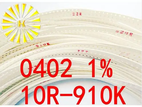

80valuesX50pcs=4000pcs 0402 SMD Resistor Kit Assorted Kit 10R-910K ohm 1% Sample Kit Sample bag Fuse