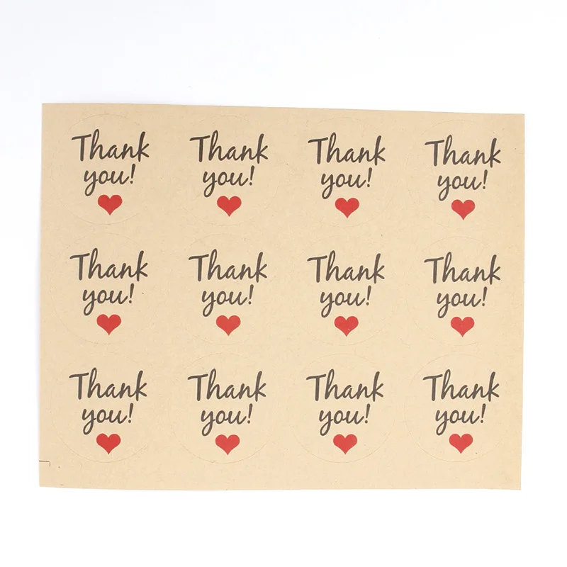 1 60 шт ручной работы с красное сердце с надписью Love Thank you круглые Скрапбукинг Бумажные этикетки печать стикер для вас DIY подарок наклейка на упаковке - Цвет: 1
