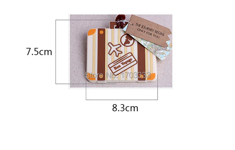 Newest &quotLet the Journey Begin&quot Vintage Suitcase Luggage Tag wedding bridal shower Favor party gifts 100PCS/LOT | Дом и сад