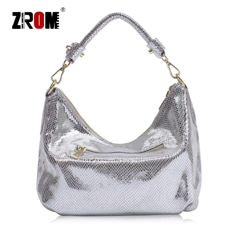 ZROM Brand Genuine Leather Women Handbag High Quality Fashion Ladies Top-handle Bag Cowhide Small Hobos Shoulder Bags | Багаж и сумки