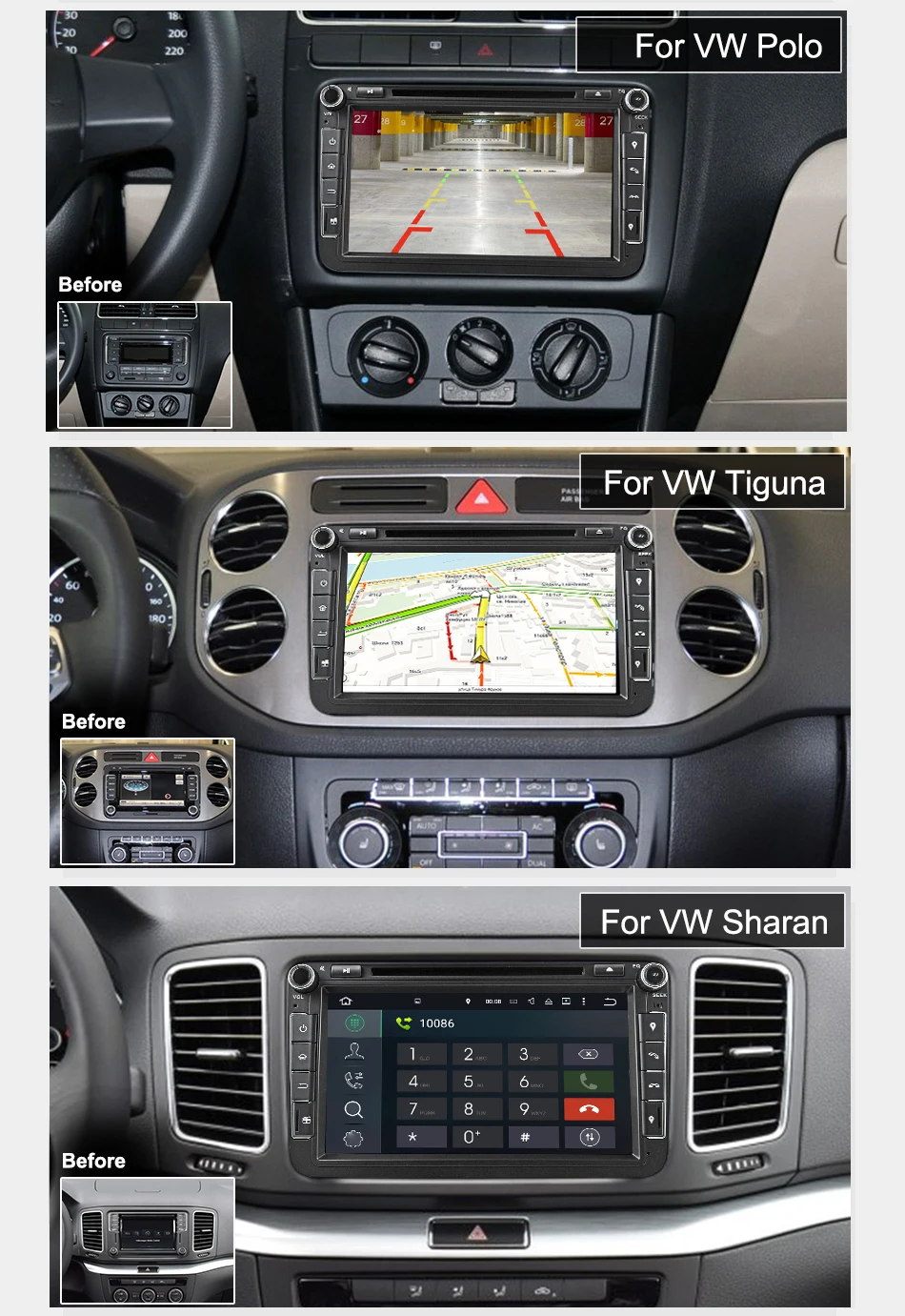 Eunavi 2 din Восьмиядерный 4 г 64 г Android 9 автомобильный DVD gps для VW Passat CC Polo GOLF 5 6 Touran EOS T5 Sharan Jetta Tiguan радио dsp