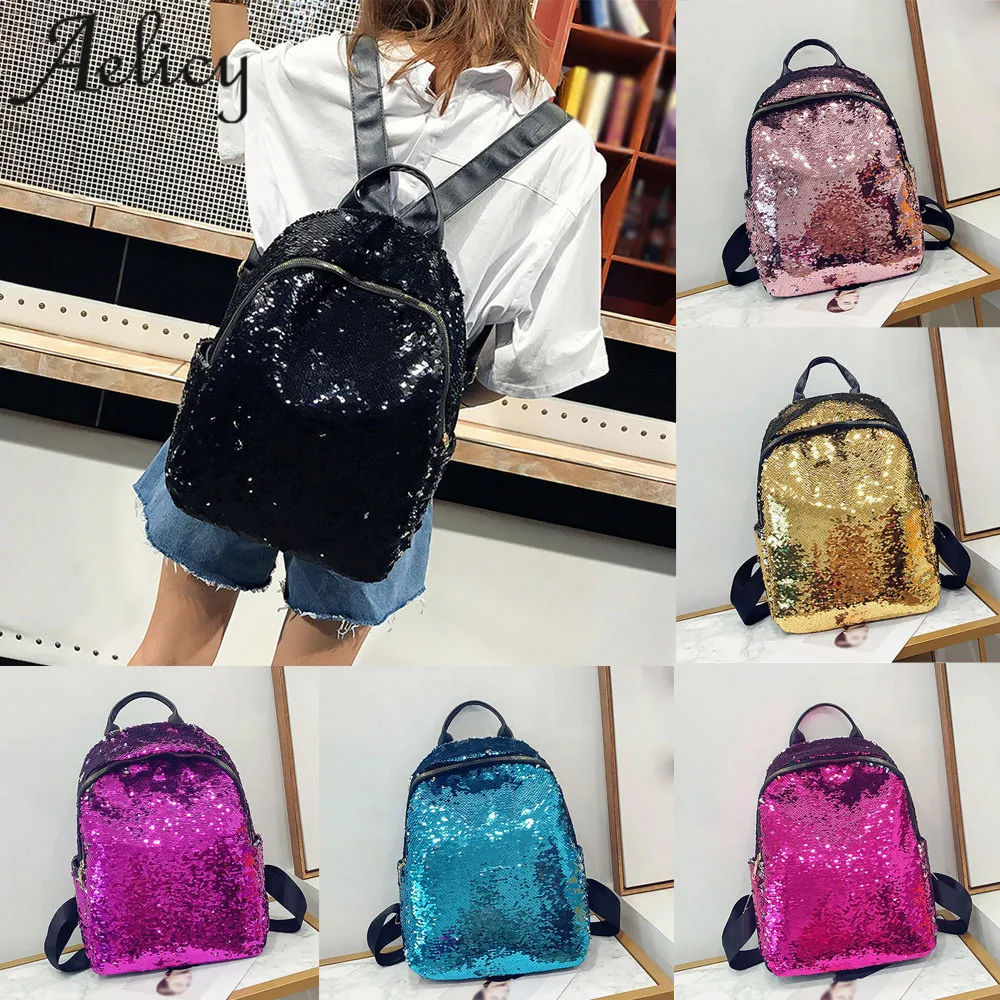 Aelicy сумки для женщин 2018 Pu Высокое качество женский Блестящий рюкзак Дамский