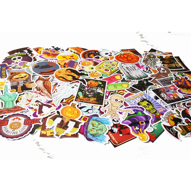 100Pcs Halloween Pumpkin Grim Reaper Sticker DIY Stickers For Skateboard Laptop Luggage Snowboard Fridge Toy CarStyling home toy | Игрушки и