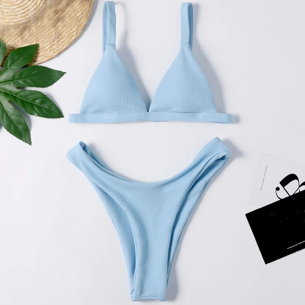 Maillot De Bain Femme 2020 Biquinis сексуальное бикини чистый цвет камзол пляжный купальный
