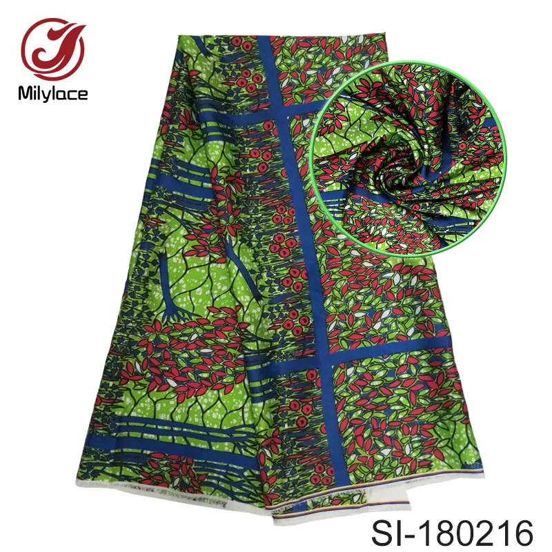 Горячая продажа африканская восковая узорная Цифровая печатная шелковая ткань