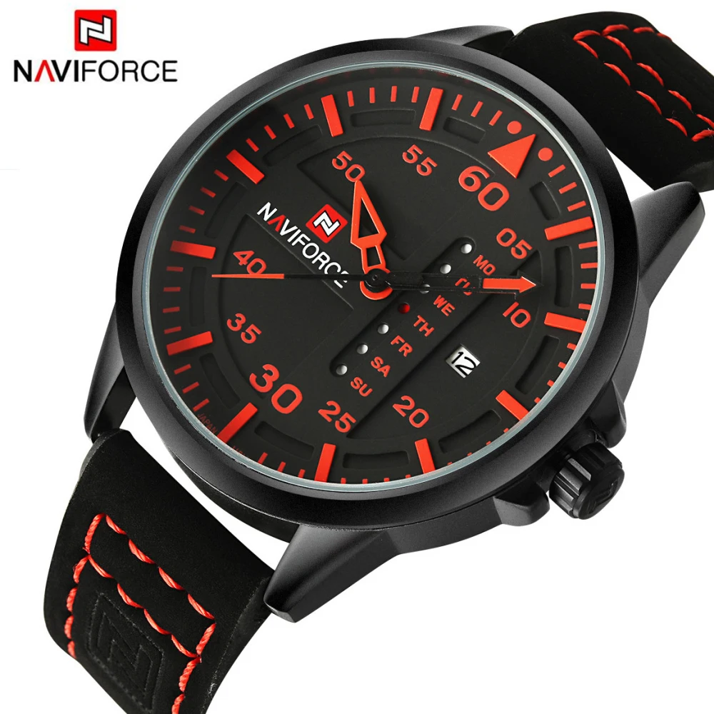 Часы наручные NAVIFORCE Мужские кварцевые роскошные Брендовые повседневные