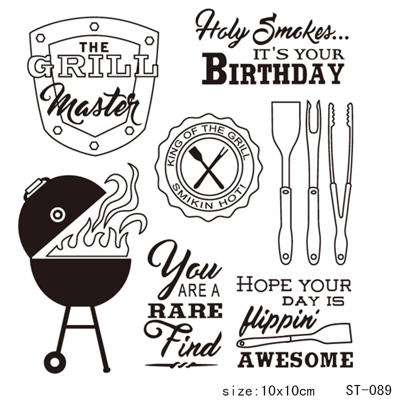 

AZSG Cartoon style Kitchen tools Clear Stamps/Seal For Scrapbooking/Card Making/Album Decorative Rubber Stamp DIY Crafts