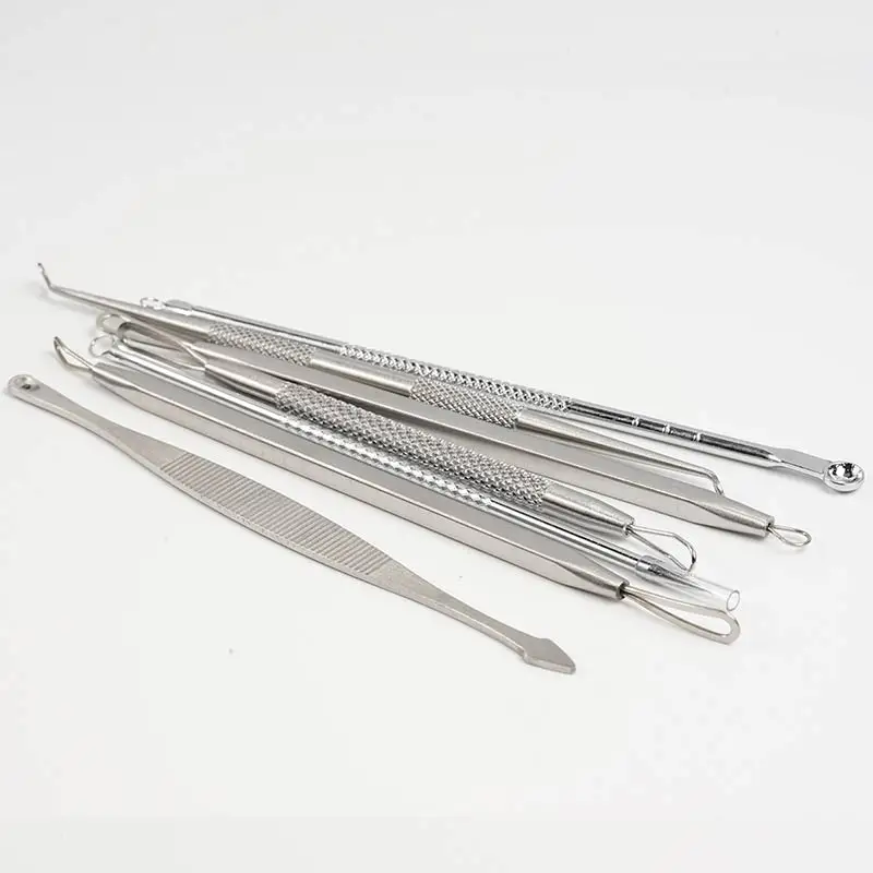 8 pcs High Quality Blackhead Removal Comedone Extractor Pimple Stainless Steel Acne Needles Set Tool Facial Clean | Красота и