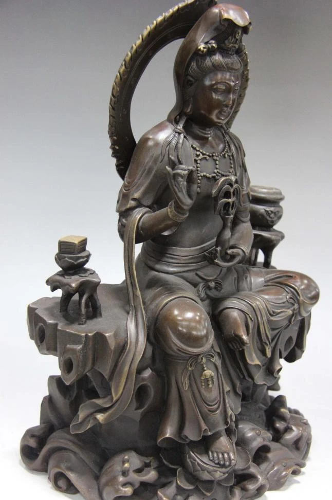 Бесплатная доставка 16 медные бронзовые Писания свободы Гуаньинь Кван Инь