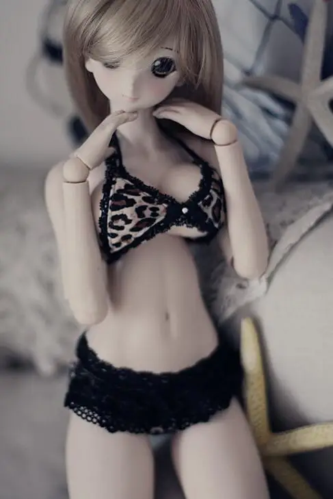 Кружевное нижнее белье с леопардовым принтом для крупной девушки 1/3 1/4 BJD SD DD