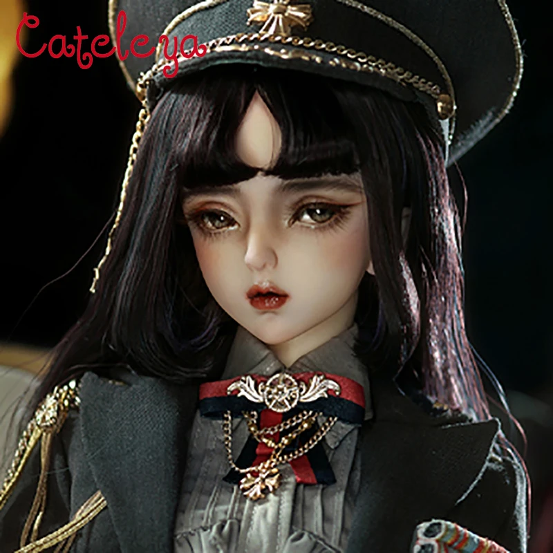 Парик для кукол Cateleya bjd 1/3 женская военная форма три ножа плоская груша цветы