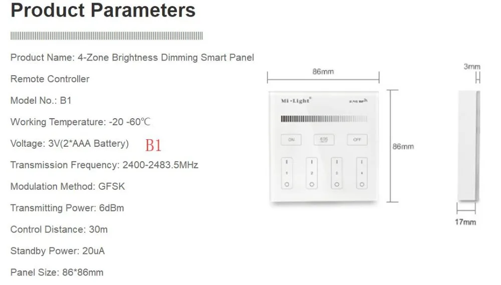 Milight B0 B1 B2 B3 B4 B8 4-Zone 8 Zone 2,4 GHz беспроводная wifi Сенсорная панель диммер/RGBW/RGB+ CCT светодиодный умный пульт дистанционного управления
