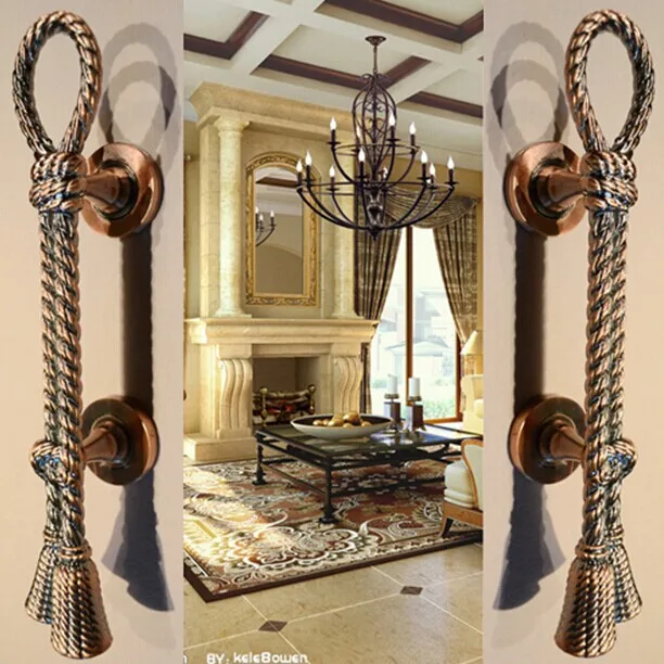 275 мм высококачественные бронзовые деревянные дверные ручки античная латунь KTV