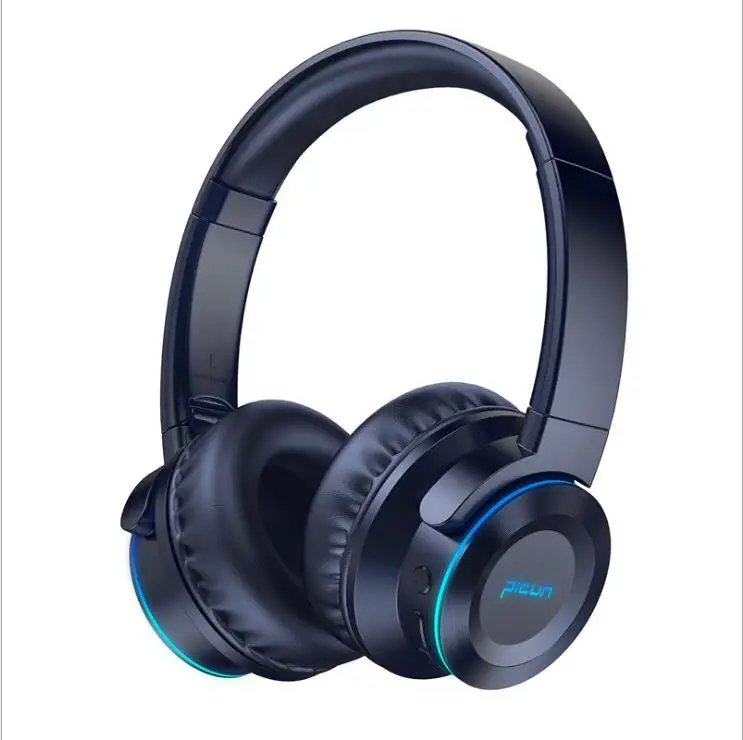 Picun B9 беспроводные bluetooth наушники гарнитура со светодиодной вставкой Touchs управление складные регулируемые наушники с микрофоном/tf-картой для мобильного телефона
