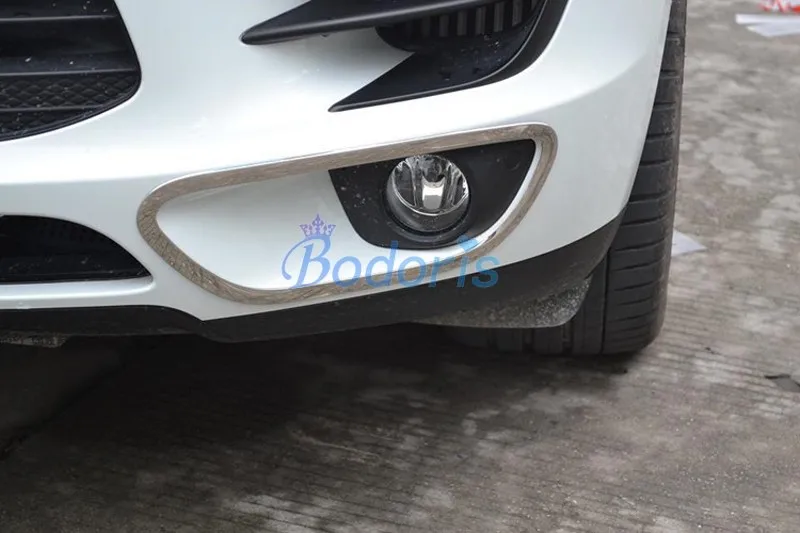 For Porsche Macan 2014 2015 Stainless Steel Front Fog Lamp Cover Overlay Light Frame Panel Chrome Car Styling Accessories | Автомобили и
