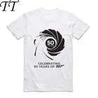 2019 модная мужская футболка с принтом фильма Джеймс Бонд 007, Летние Стильные хипстерские крутые повседневные топы с коротким рукавом и круглым вырезом, футболки