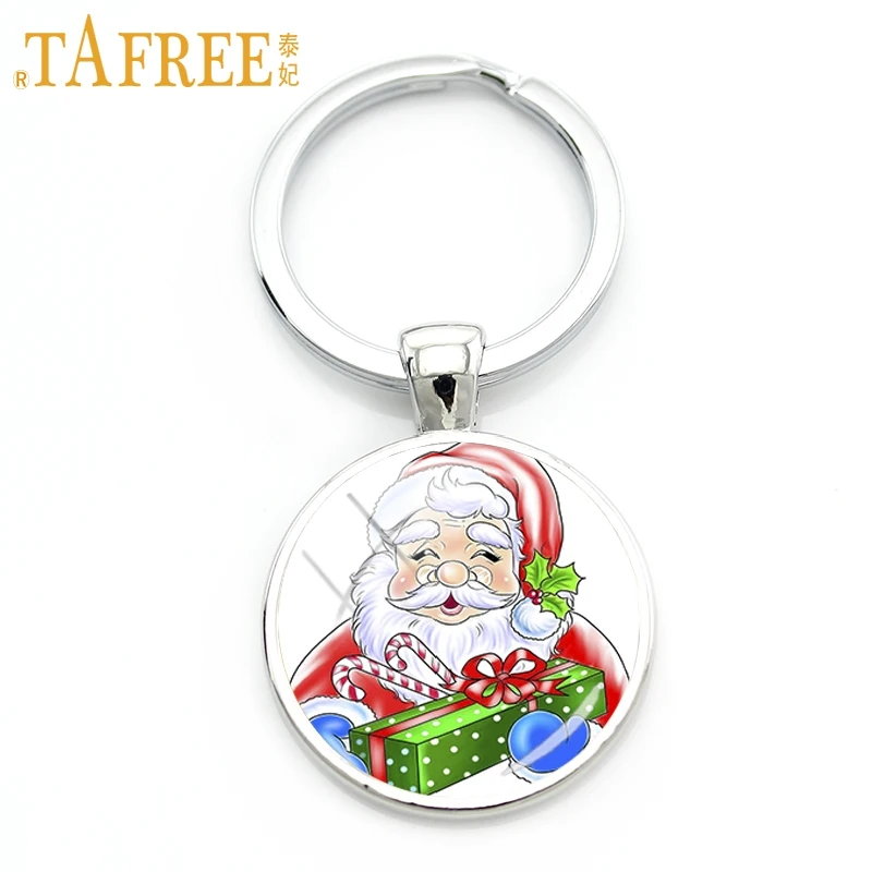 Tafree, модные Семейные брелки с изображением снеговика, Счастливого Рождества, Нового года, подарок для мужчин, женщин и детей, держатель для ключей, ювелирные изделия J124 - Цвет: J118
