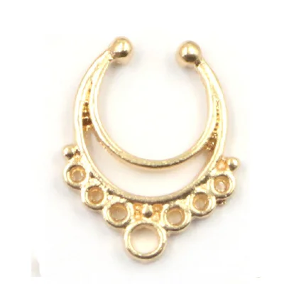 30 шт. сплав серебристого цвета и розового золота фальшивый нос кольцо обруч