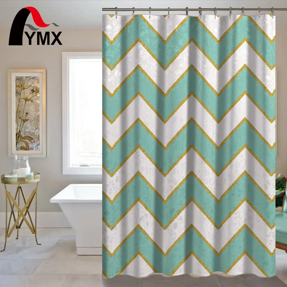 Водонепроницаемая занавеска для душа с полосками ванной комнаты из полиэфирной