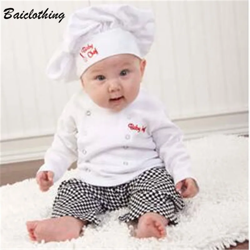 Лидер продаж! Костюм шеф-повара из 3 предметов шапка Белый Топ клетчатые штаны для