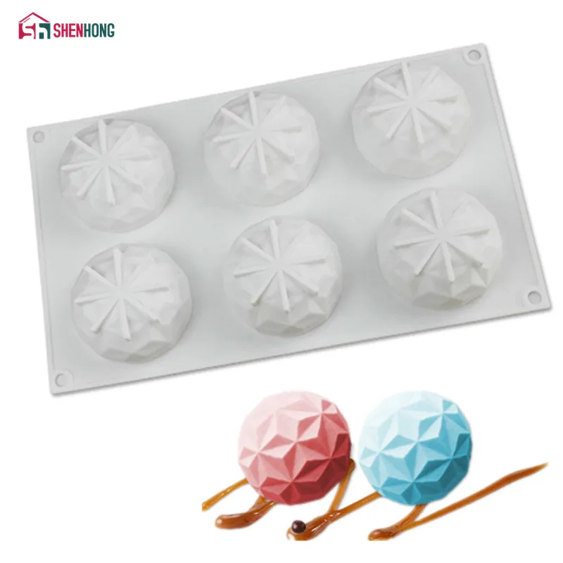 

SHENHONG 6 Holes Diamond Silicone Cake Chocolate Molds For Baking Dessert Ice Mould Moule Mousse DIY Pastry Decorating Tools