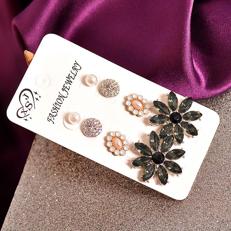Hot sell fashionable gorgeous women jewelry girl birthday party beautiful pearl stud pin suit flower earrings agent shipping | Украшения и