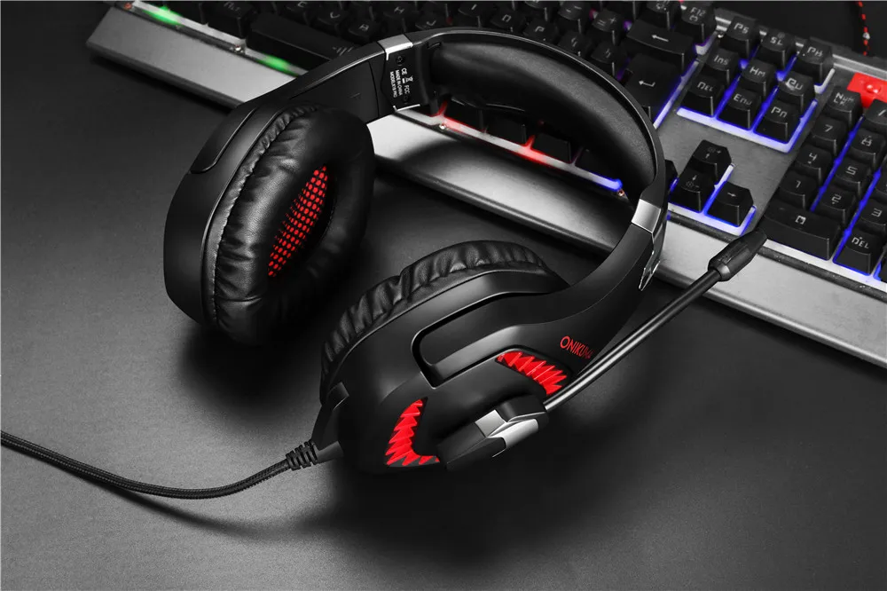 ONIKUMA K1 Pro PS4 игровая гарнитура бас Игровые наушники шлем для ПК мобильный телефон Xbox One планшет с микрофоном