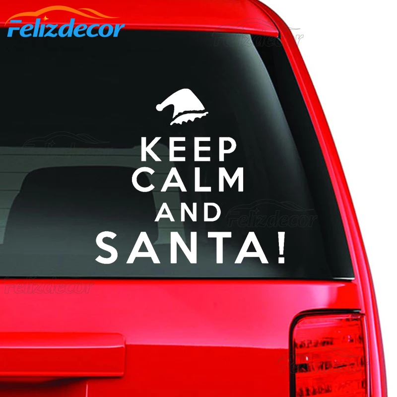 13*12 см Забавный эльф Keep Calm and Santa Рождественская виниловая художественная