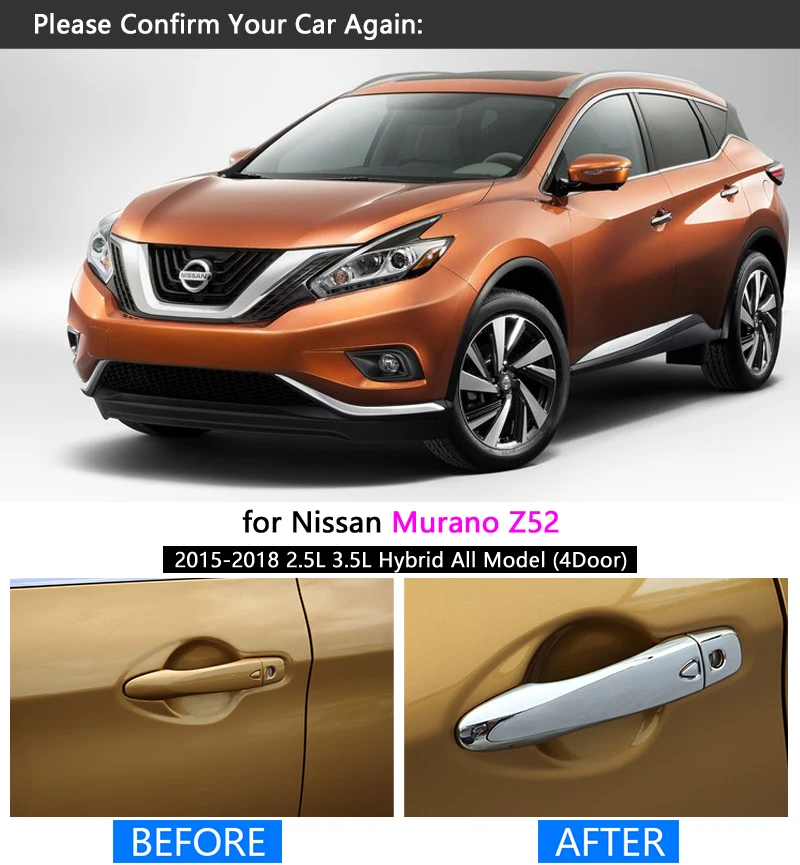 Хромированная накладка на дверную ручку для Nissan Murano Z52 2015 2016 2017 2018|car styling|car accessories
