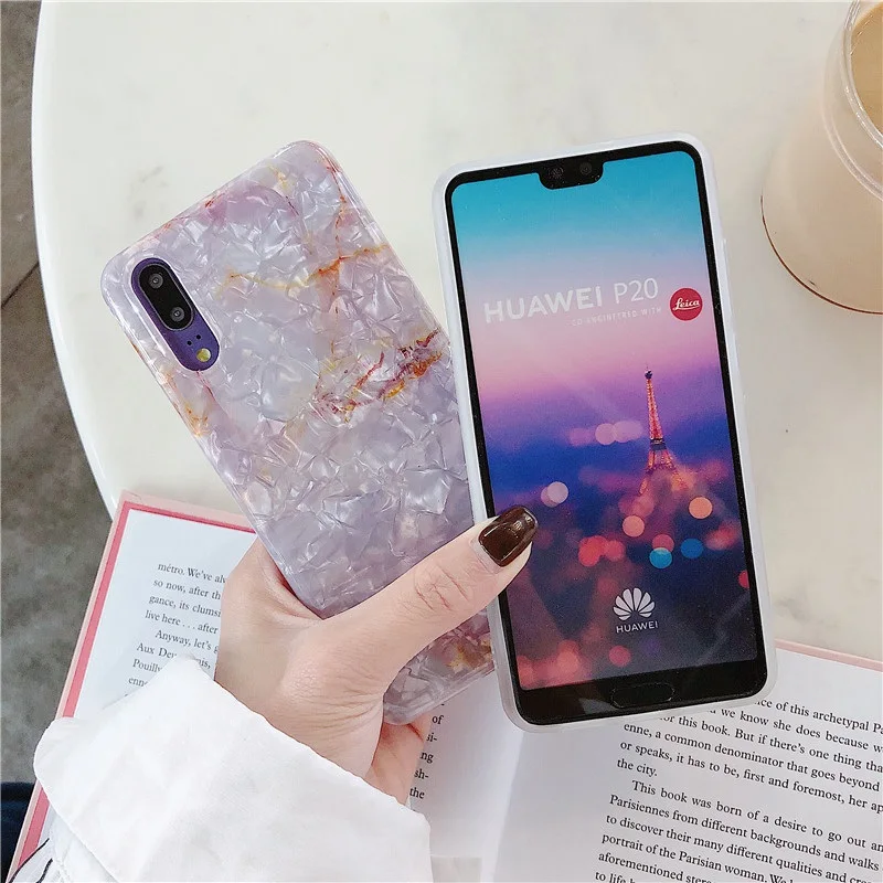 Винтажный глянцевый чехол с мраморной трещинкой для Huawei Mate 20 P30 P20 Pro Lite мягкий из