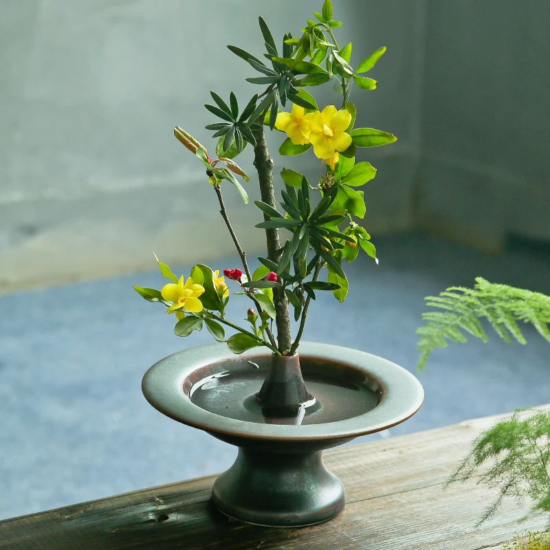 Японская Цветочная композиция Zen ваза Ikebana керамическая грубая керамика для