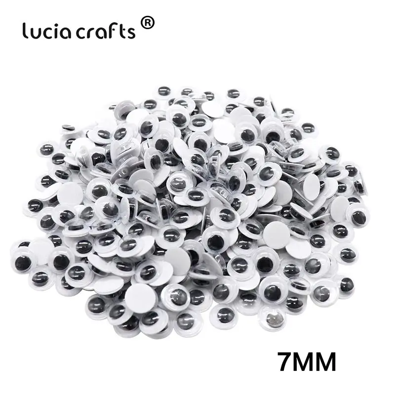 7mm 288pcs 5/7/8/10/12/15/20/25/30/35/40 мм Пластиковые волнистые игрушечные глаза для игрушек аксессуар(с самоклеющейся) K0804 - Цвет: 7mm 288pcs